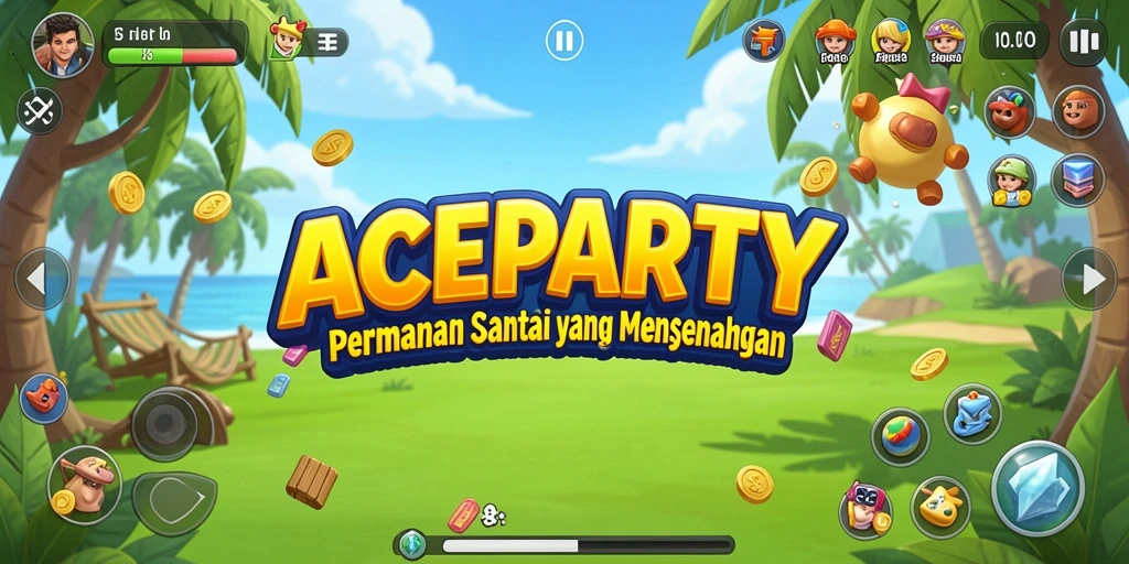 Tampilan gameplay ACEPARTY yang seru dan penuh warna.