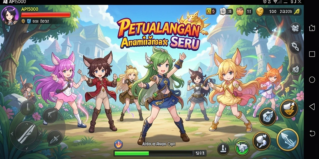 Tampilan screenshot gameplay API5000 dengan karakter Anime yang menarik.