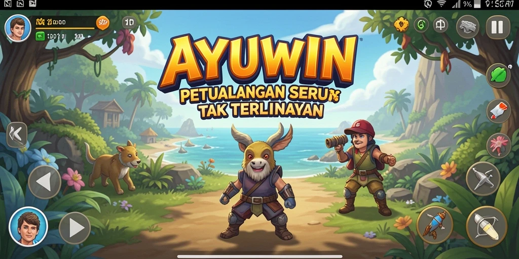 Tangkapan layar permainan AYUWIN menampilkan aksi seru dalam petualangan.