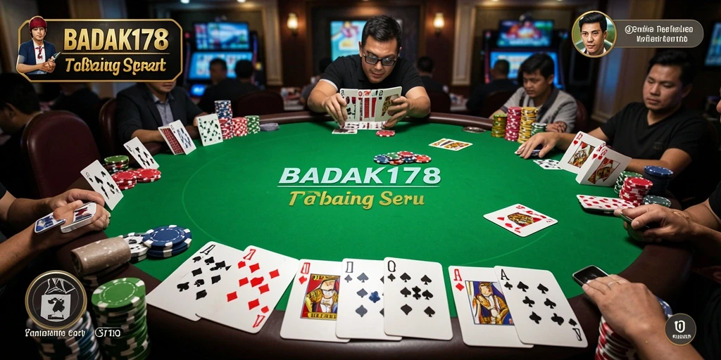Tampilan gameplay seru dalam aplikasi Poker BADAK178.