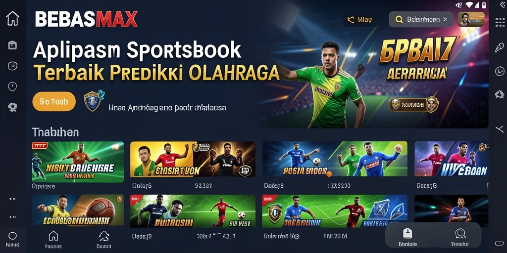 Tampilan menarik dalam aplikasi Sportsbook BEBASMAX.