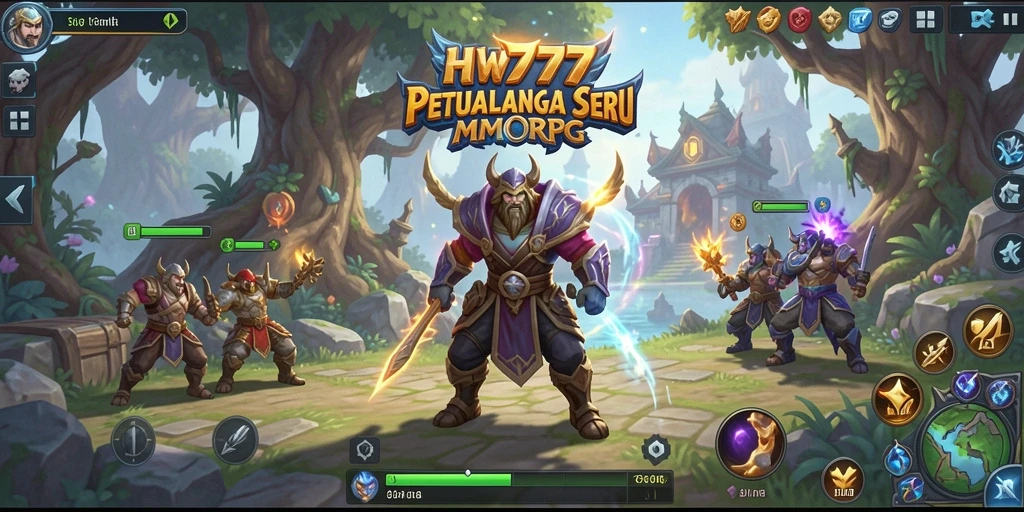 Tampilan seru gameplay HW777 dalam dunia MMORPG.