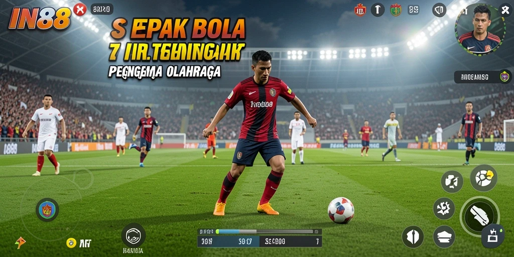 Tangkapan layar menampilkan gameplay sepak bola yang mendebarkan.