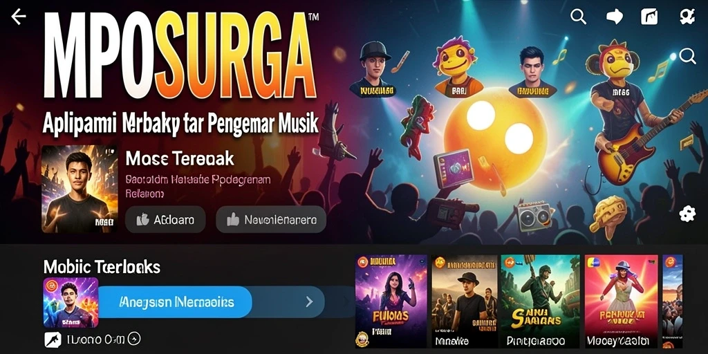 Tampilan gameplay MPOSURGA dengan koleksi musik yang beragam.