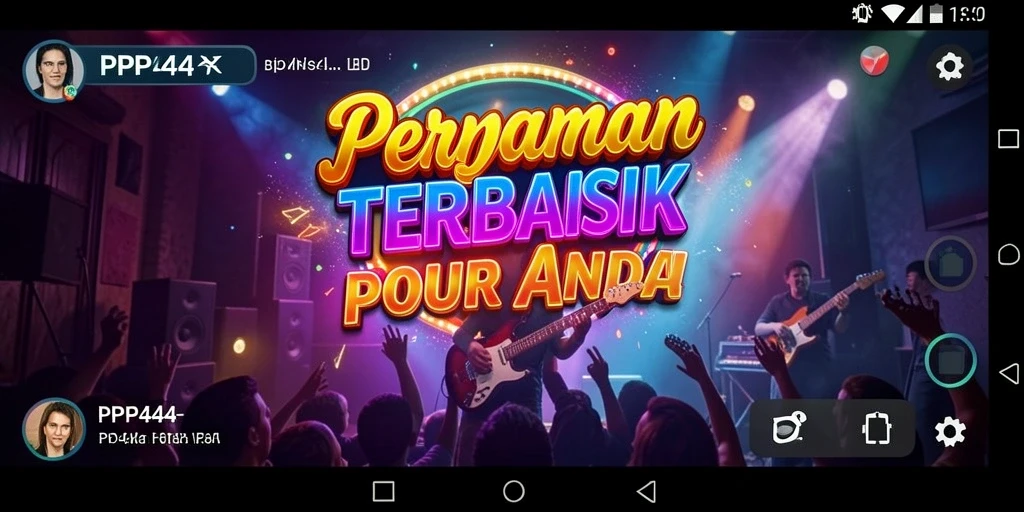 Tampilan gameplay PP444 yang menarik dengan musik yang penuh warna.