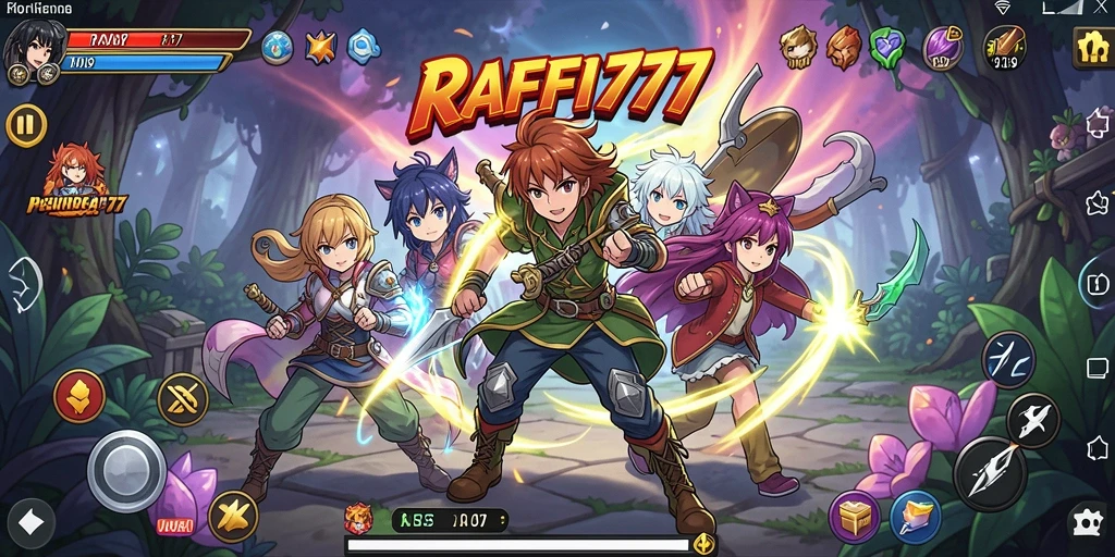 Tampilan screenshot gameplay RAFFI777 dengan karakter anime yang menakjubkan.