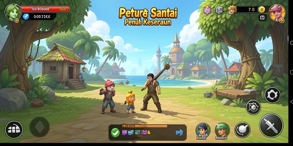 Tampilan gameplay RR33 yang penuh warna dan menyenangkan.