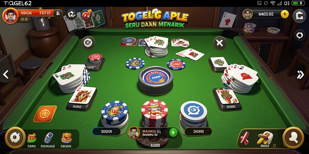 Tampilan gameplay Gaple TOGEL62 yang menarik dan interaktif.