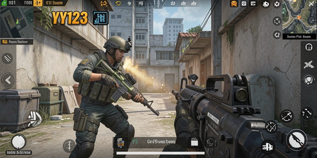 Tampilan intens gameplay YY123 dengan aksi tembak-menembak yang mendebarkan.