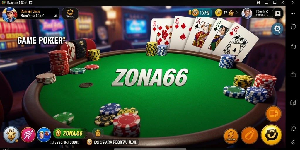 Tangkapan layar <strong>ZONA66</strong> menunjukkan suasana seru permainan Poker.